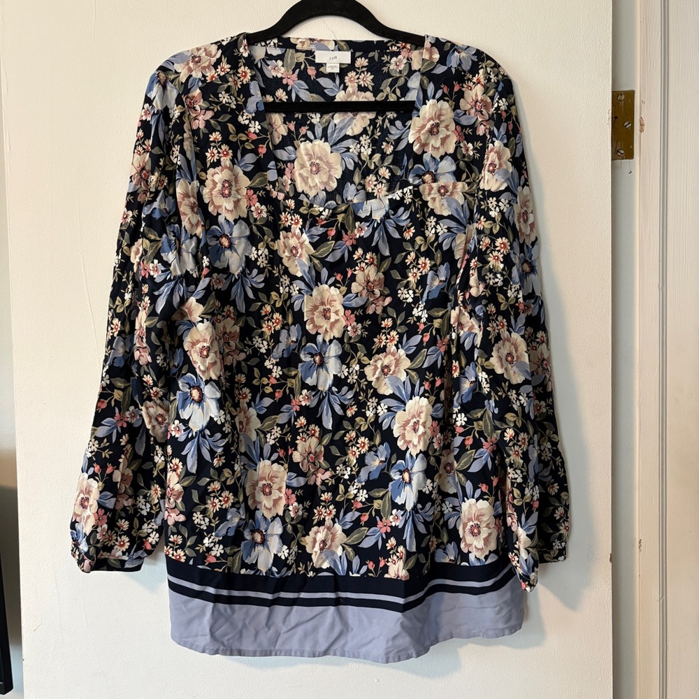 J.Jill Fantastic Floral Print Top Womens Size XL‎ Blouse
